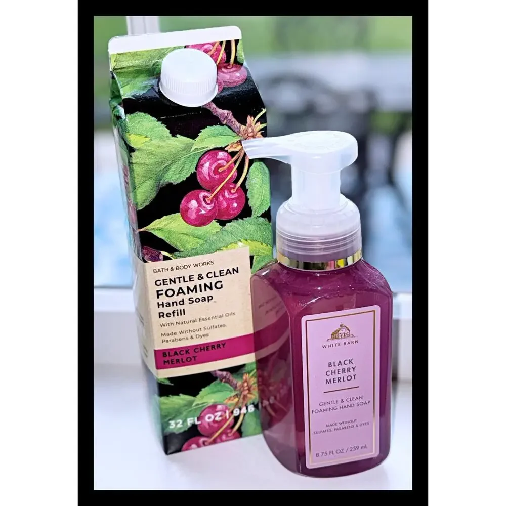 Bath & Body Works Black Cherry Merlot 8.75oz Foaming Hand Soap + 32oz Refill